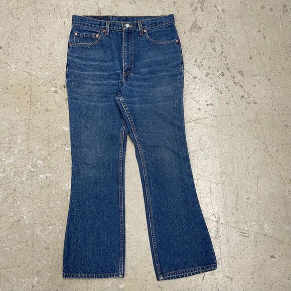 Vintage Levis Jeans 32x28 Blue Pants 517 Boot Cut Faded 90s Denim Tag 34x30